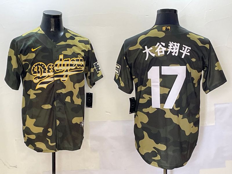 Men Los Angeles Dodgers 17 Ohtani Camo Joint Name 2025 Nike MLB Jersey style 13